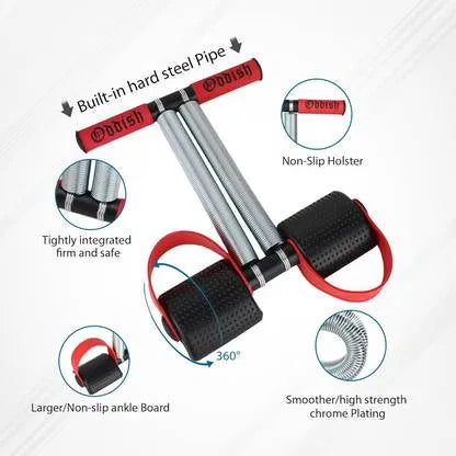 Double Spring Tummy Trimmer-Waist Trimmer-Abs Exerciser-Body Toner Ab Exerciser (Multicolor, Red, Black)